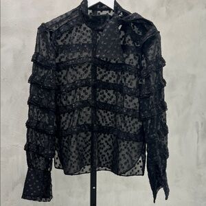 Isabel Marant Black Polka Dot Sheer Blouse